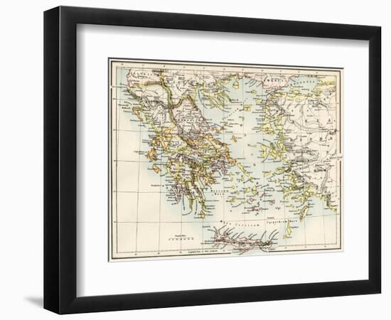 Map of the Aegean Sea in the Time of Ancient Greece-null-Framed Giclee Print