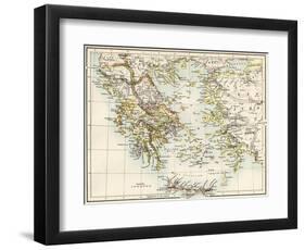 Map of the Aegean Sea in the Time of Ancient Greece-null-Framed Giclee Print