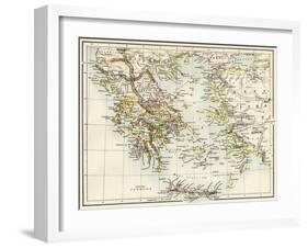 Map of the Aegean Sea in the Time of Ancient Greece-null-Framed Giclee Print