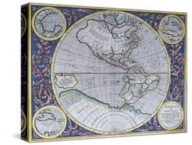 Map of the American Continent, 1628-null-Stretched Canvas