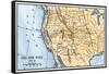 Map of the American West in the 1880s-null-Framed Stretched Canvas