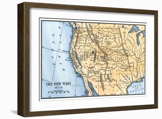 Map of the American West in the 1880s-null-Framed Giclee Print