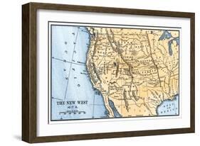 Map of the American West in the 1880s-null-Framed Giclee Print