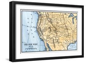 Map of the American West in the 1880s-null-Framed Giclee Print