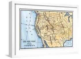 Map of the American West in the 1880s-null-Framed Giclee Print