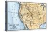 Map of the American West in the 1880s-null-Stretched Canvas