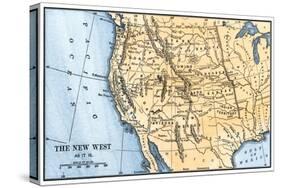 Map of the American West in the 1880s-null-Stretched Canvas