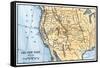 Map of the American West in the 1880s-null-Framed Stretched Canvas