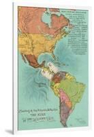 Map of the Americans, Opening of the Panama Canal-null-Framed Art Print