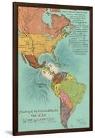 Map of the Americans, Opening of the Panama Canal-null-Framed Art Print