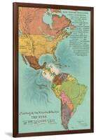 Map of the Americans, Opening of the Panama Canal-null-Framed Art Print