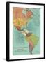 Map of the Americans, Opening of the Panama Canal-null-Framed Art Print