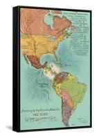 Map of the Americans, Opening of the Panama Canal-null-Framed Stretched Canvas