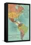 Map of the Americans, Opening of the Panama Canal-null-Framed Stretched Canvas