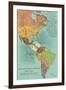 Map of the Americans, Opening of the Panama Canal-null-Framed Art Print