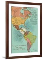 Map of the Americans, Opening of the Panama Canal-null-Framed Art Print