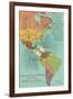 Map of the Americans, Opening of the Panama Canal-null-Framed Art Print