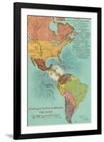 Map of the Americans, Opening of the Panama Canal-null-Framed Art Print