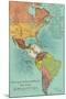 Map of the Americans, Opening of the Panama Canal-null-Mounted Art Print