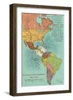 Map of the Americans, Opening of the Panama Canal-null-Framed Art Print