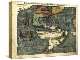 Map of the Americas, 1550-Science Source-Stretched Canvas