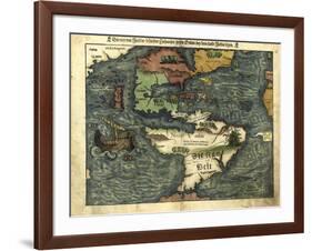 Map of the Americas, 1550-Science Source-Framed Giclee Print