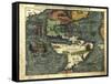 Map of the Americas, 1550-Science Source-Framed Stretched Canvas