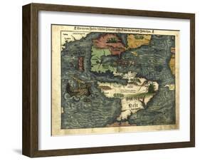 Map of the Americas, 1550-Science Source-Framed Giclee Print