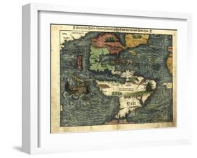 Map of the Americas, 1550-Science Source-Framed Giclee Print