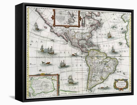 Map of the Americas, 1631-Henricus Hondius-Framed Stretched Canvas