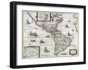 Map of the Americas, 1631-Henricus Hondius-Framed Giclee Print