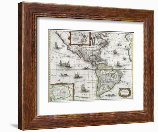 Map of the Americas, 1631-Henricus Hondius-Framed Giclee Print