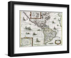 Map of the Americas, 1631-Henricus Hondius-Framed Giclee Print