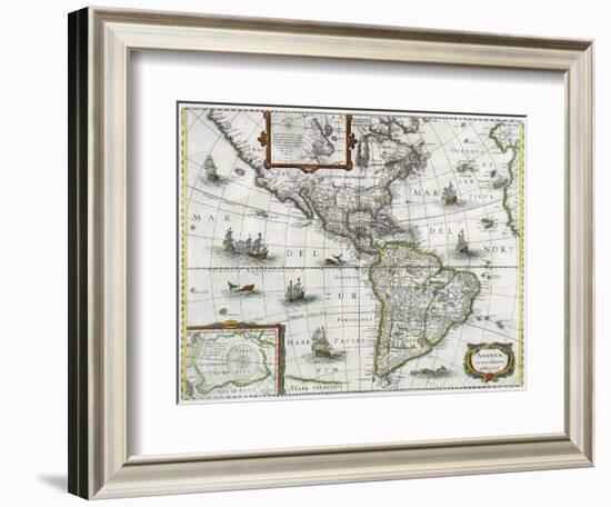 Map of the Americas, 1631-Henricus Hondius-Framed Giclee Print