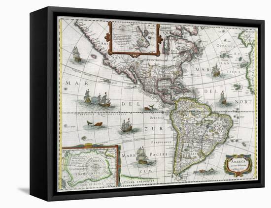 Map of the Americas, 1631-Henricus Hondius-Framed Stretched Canvas