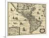 Map of the Americas, 1640-Science Source-Framed Giclee Print