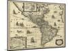 Map of the Americas, 1640-Science Source-Mounted Giclee Print