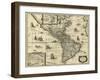 Map of the Americas, 1640-Science Source-Framed Giclee Print