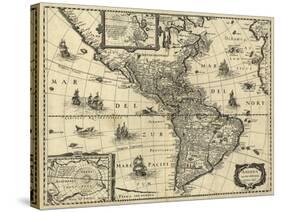 Map of the Americas, 1640-Science Source-Stretched Canvas