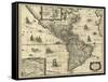 Map of the Americas, 1640-Science Source-Framed Stretched Canvas