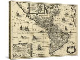 Map of the Americas, 1640-Science Source-Stretched Canvas