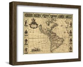 Map of the Americas, 1660-Science Source-Framed Giclee Print