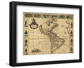 Map of the Americas, 1660-Science Source-Framed Giclee Print