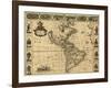 Map of the Americas, 1660-Science Source-Framed Giclee Print