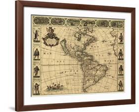 Map of the Americas, 1660-Science Source-Framed Giclee Print