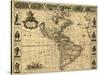 Map of the Americas, 1660-Science Source-Stretched Canvas