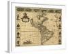 Map of the Americas, 1660-Science Source-Framed Giclee Print