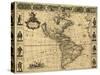 Map of the Americas, 1660-Science Source-Stretched Canvas