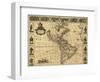 Map of the Americas, 1660-Science Source-Framed Premium Giclee Print