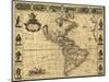 Map of the Americas, 1660-Science Source-Mounted Premium Giclee Print